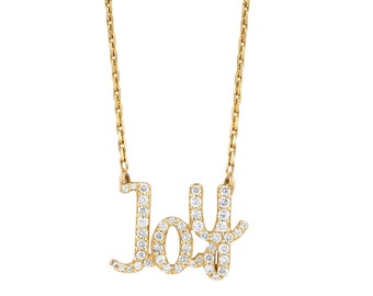 Joy Diamond Pendant Necklace in 14kt Gold - Uplifting, Elegant Fine Jewelry for Everyday, Handcrafted Jewelry
