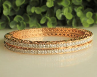 Filigree Diamond Bangle Bracelets, 14k Solid Gold, Natural Diamonds, Gift for her