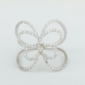 Anel Borboleta com Diamante Natural: Joia para o dia a dia em ouro maciço 14k com tema de insetos e animais, certificada, impostos pagos, pronta para envio.