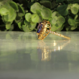 Natural Tanzanite Diamond Ring In 14K Solid Gold, Gemstone Ring With Natural Diamonds, Gift for Women image 4