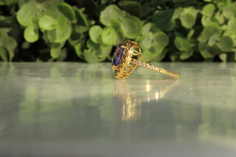 Natural Tanzanite Diamond Ring In 14K Solid Gold, Gemstone Ring With Natural Diamonds, Gift for Women image 4