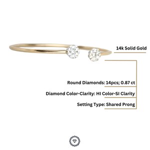 Diamant-Blumen-Armband aus 18kt Gold, Illusion-Einstellung mit natürlichen Diamanten, Geschenk für Frauen Bild 7