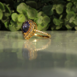 Natural Tanzanite Diamond Ring In 14K Solid Gold, Gemstone Ring With Natural Diamonds, Gift for Women image 2