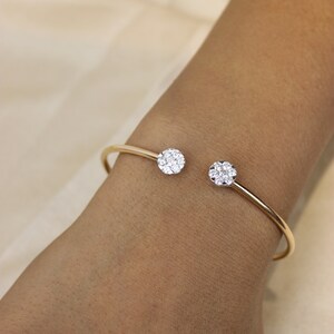 Diamond Flower Bracelet In 18kt Solid Gold, Illusion Setting With Natural Diamonds, Gift for Women image 6