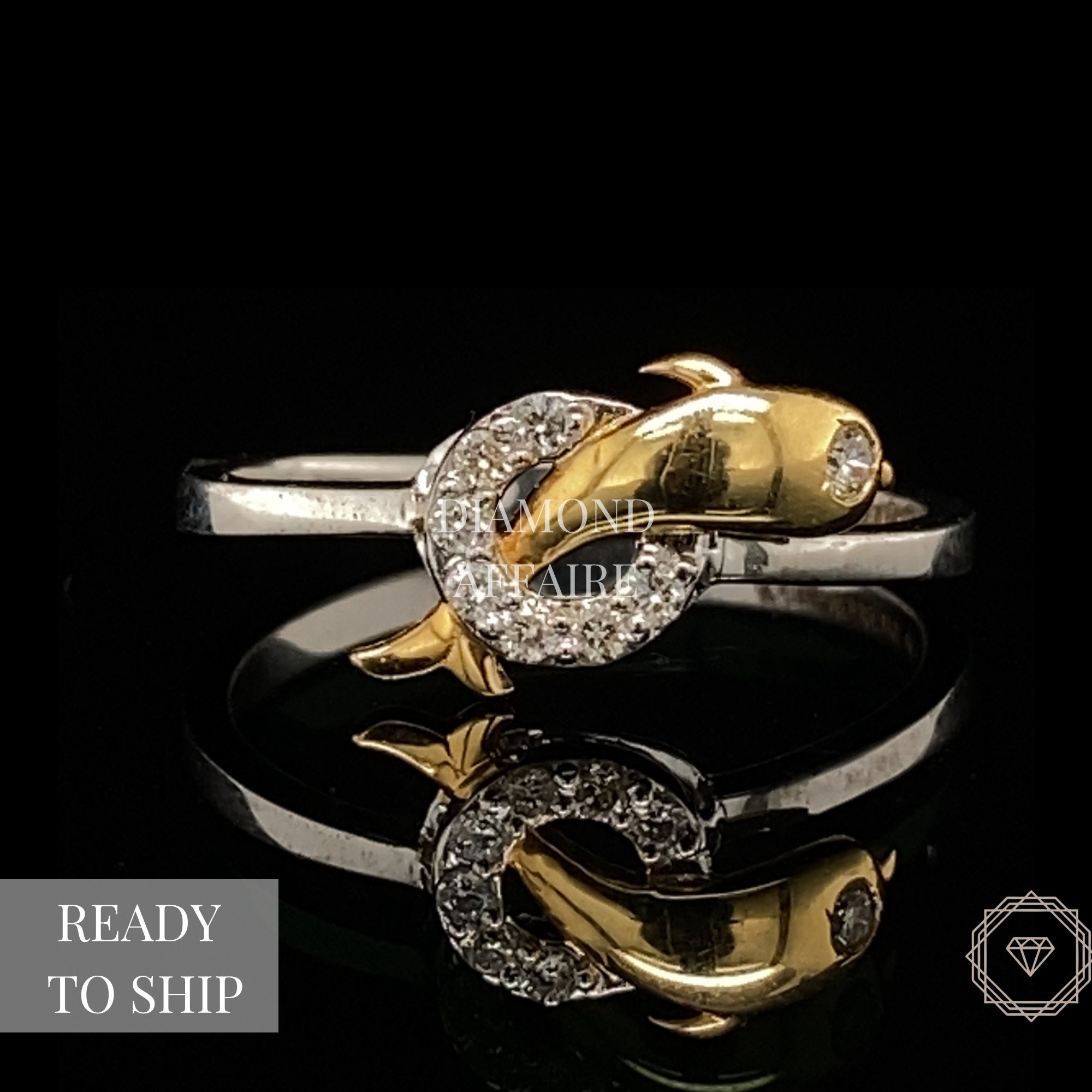 Diamond dolphin ring deals