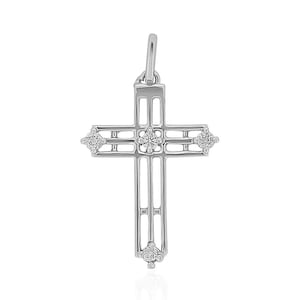 Diamond Cross Pendant, 14k Solid Gold, Natural Diamonds, Faith Necklace With Adjustable Chain, Everyday Minimalist Jewelry