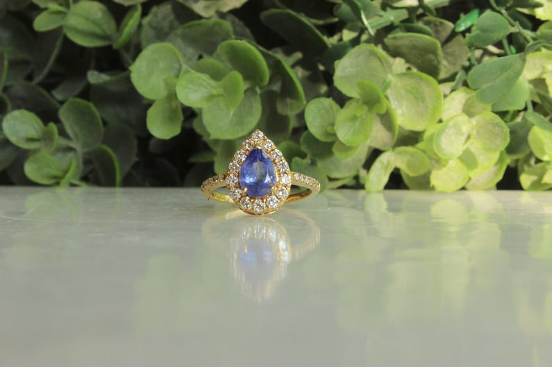 Natural Tanzanite Diamond Ring In 14K Solid Gold, Gemstone Ring With Natural Diamonds, Gift for Women image 1