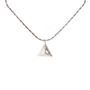 Triangle Diamond Charm Pendant, 14k Solid Gold, Natural Diamonds, Gift for her image 4