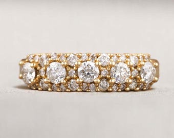 Solitaire Diamond Ring,14k Solid Gold, Natural Diamonds, Eternity Band, Cluster Statement Ring, Stacking Jewelry, Gift For Her