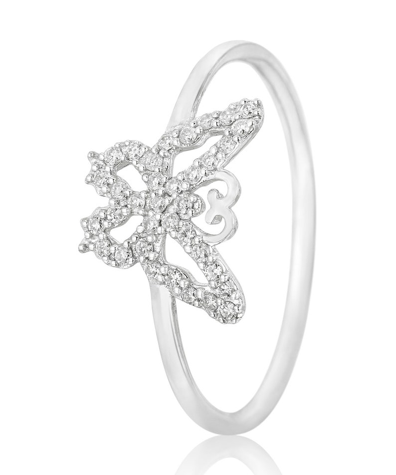 Butterflies Diamond Ring 14k Solid Gold Natural Diamonds Butterfly Ring Everyday Statement Ring for women Valentine Gift for Girls