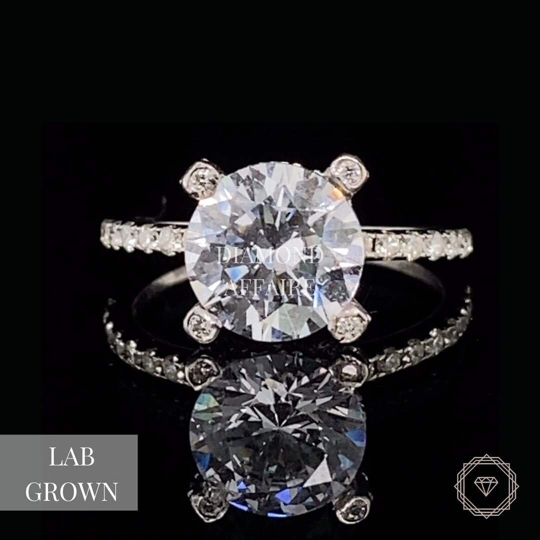 Lab Grown Diamond Ring, IGI Certified, Round Solitaire Ring, Wedding ...