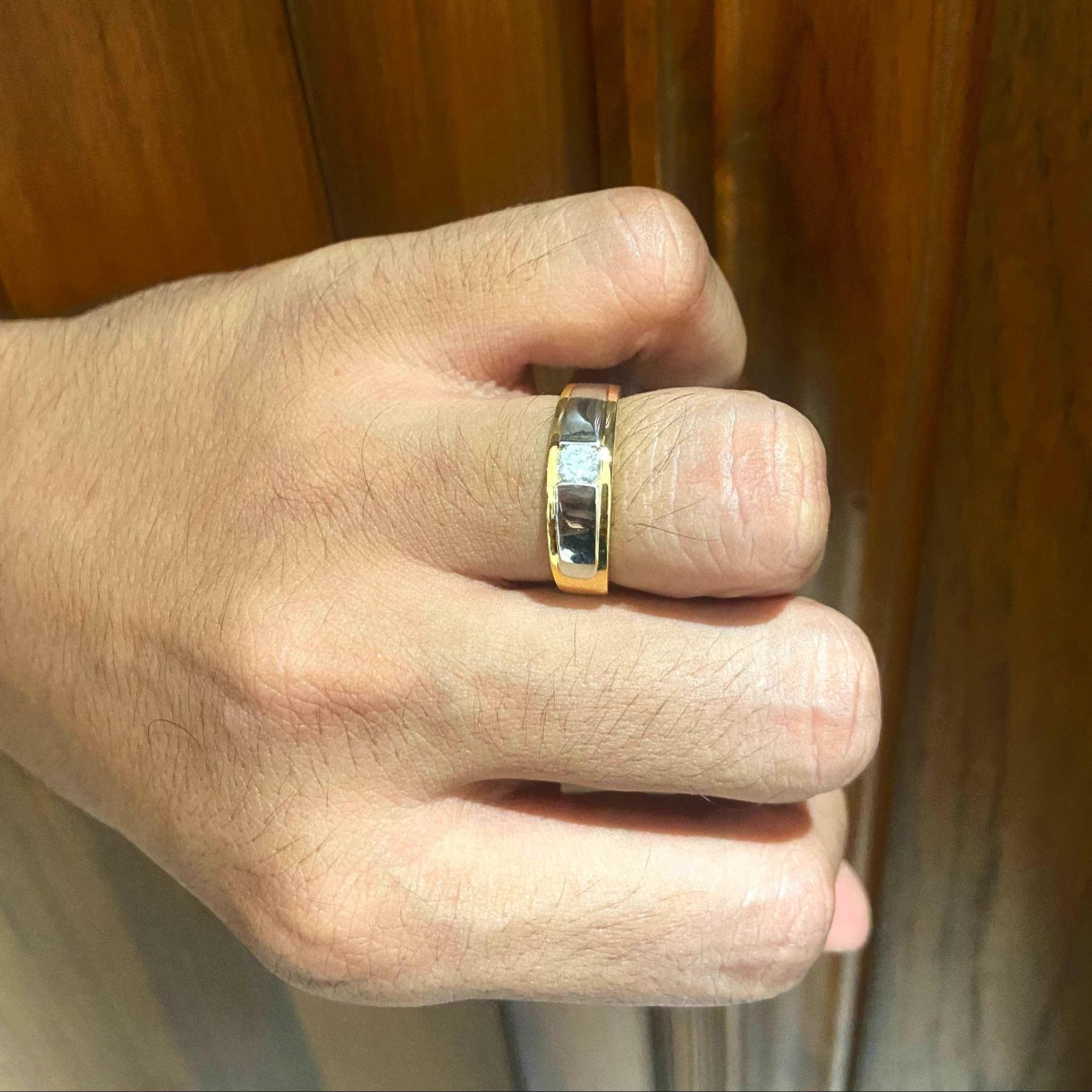 Anello oro giallo 14 carati e diamanti naturali - Abbigliamento e Accessori In vendita a Napoli