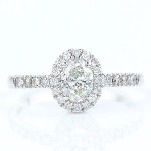 Oval Halo Diamond Ring: 14k Gold Engagement Wedding Ring
