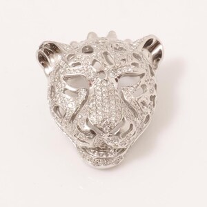 Panther Diamond Pendant, 14k Solid Gold, Natural Diamonds, Hip Hop Jewelry, Iced-Out Setting, Animal Necklace, Statement Layering Pendant