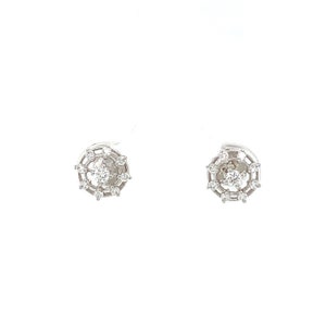 Kids Wheel Diamond Stud Earrings, 14k Solid Gold, Natural Diamonds, Kids Jewelry