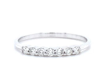 Diamond Promise Band Ring, 14k Solid Gold, Natural Diamonds, Everyday Jewelry, Stackable Ring, Certified Jewelry, Duty Paid