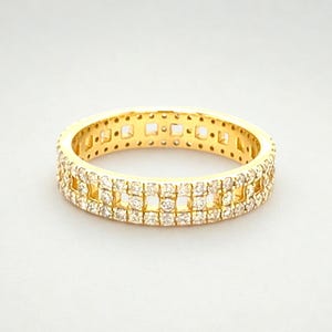 Diamond Ring In 14K Gold, Eternity Band, Natural Diamonds, StackableRing, Ready To Ship, Women&#39;s Day Gift