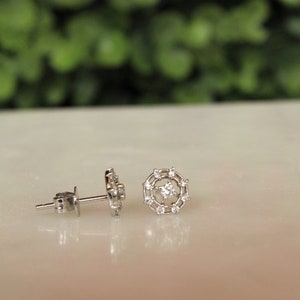 Kids Wheel Diamond Stud Earrings, 14k Solid Gold, Natural Diamonds, Kids Jewelry