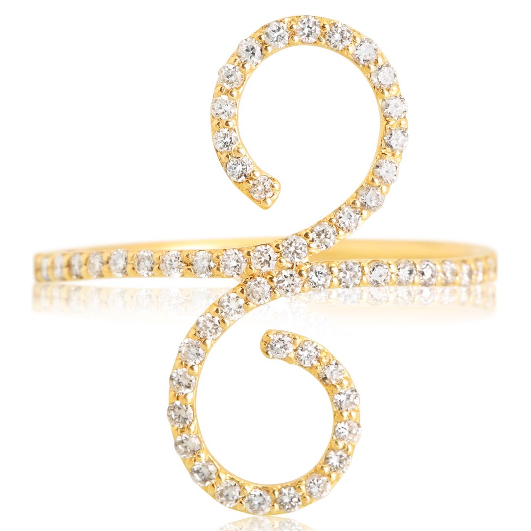 Infinity Diamond Ring, 14k Solid Gold, Natural Diamonds, , Everyday ...