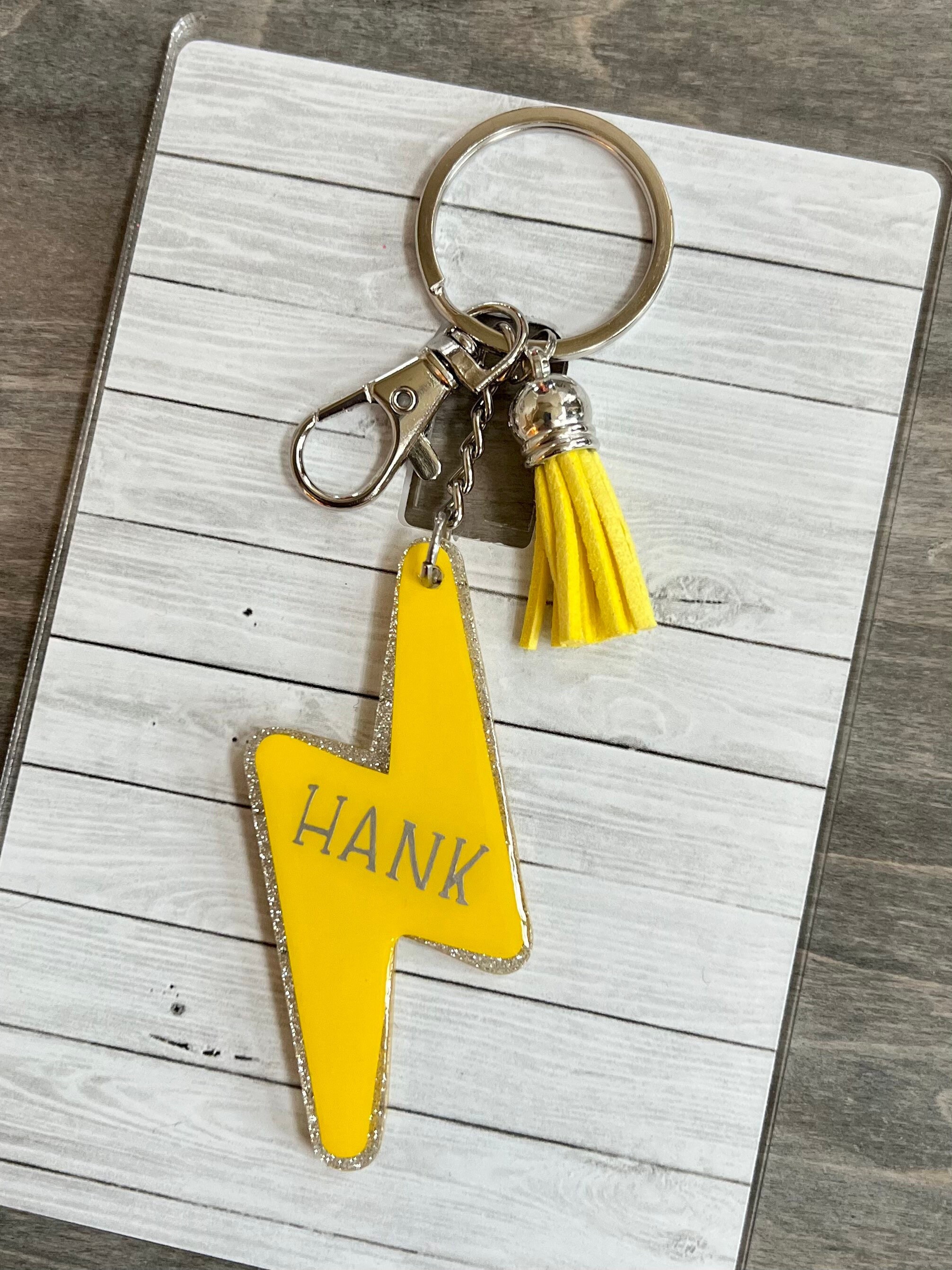 Customized Lightning Bolt Keychain Etsy