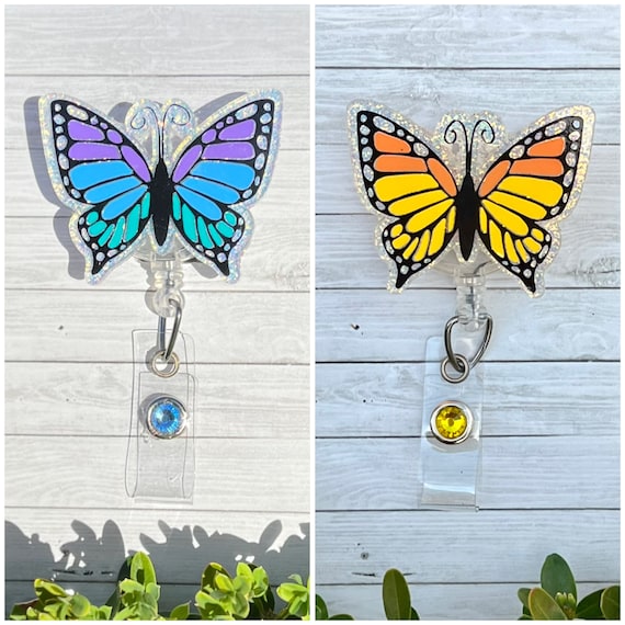 Monarch Butterfly Badge Reel Charm 