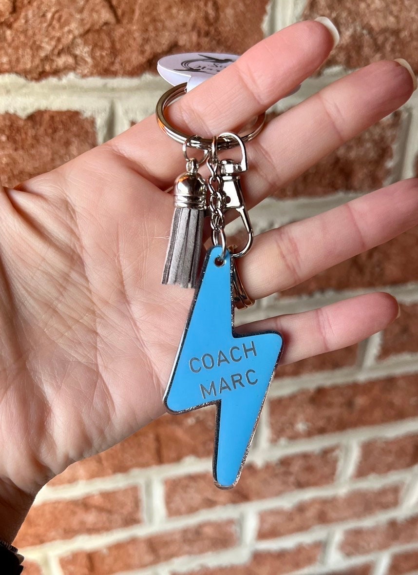 Customized Lightning Bolt Keychain Etsy