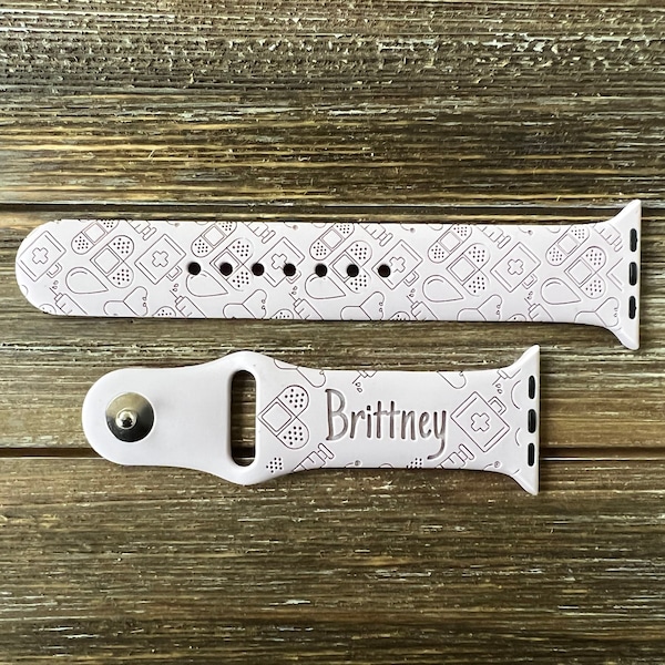 Personalized Nurse Watch Strap Gift for Nurse Compatible with Apple Watch Bands Series 3 4 5 6  7 8 9 SE Ultra 38mm 40mm 41mm 42mm 44mm 45mm