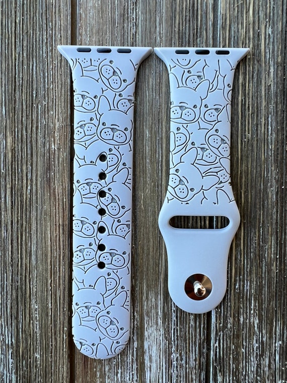 French Bulldog Engraved Watch Strap Compatible With Apple Watch