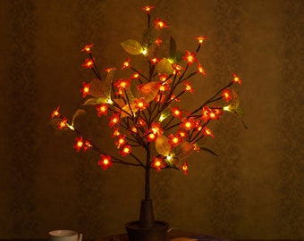 LED Tree Cherry Blossom SakuraTable lamp Red Flower lamp Night light Mood Lights Bedside lamp Decorative Lights