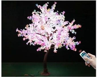 Outdoor LED Artificial Maple Leaf Tree Light . 9.8ft/3.0m  Glow color RGB.