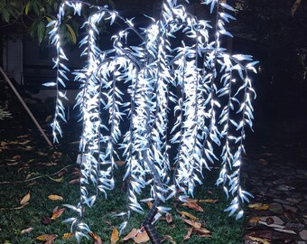 2-Pack Halloween LED Willow Tree Lights – 20 Inch, 8 Modes, Warm White & Color, USB/Battery Powered