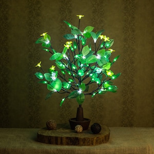 LED Tree.Night light Mood lamp Flower lamp Christmas tree Cherry blossom Yellow Flowers