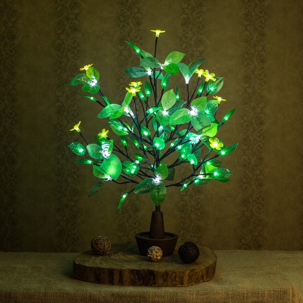 LED Tree.Night light Mood lamp Flower lamp Christmas tree Cherry blossom Yellow Flowers