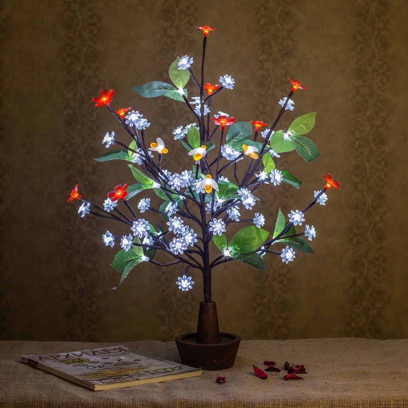 Blooming LED Tree Cherry Blossom Table Lamp Flower Lamp Etsy