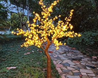 6ft LED Cherry Blossom Tree: Warm White Sakura, Outdoor Lighting