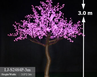 Pink LED Cherry Blossom Tree Light. outdoor/indoor use 9.5ft/2.8м 2484leds  9 Color Option