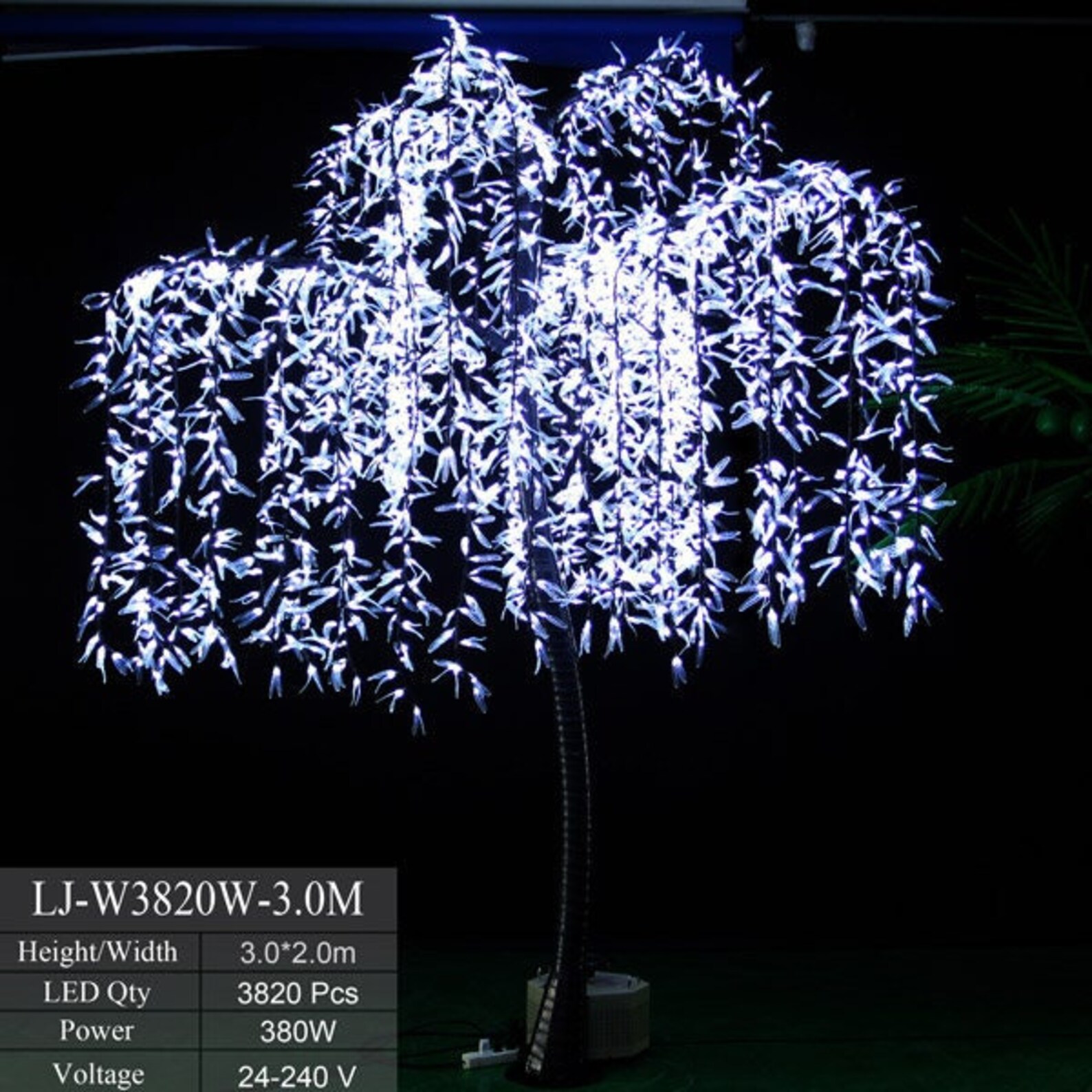 LED Artificial Weeping Willow Tree Light Rainproof Lighting Etsy