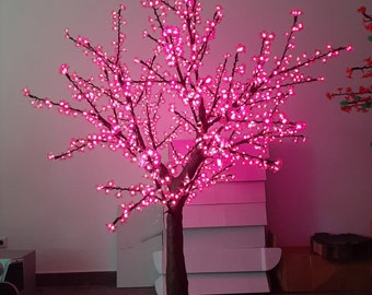 Pink Lighted Cherry Blossom Tree: 6.5ft LED Indoor/Outdoor Decor