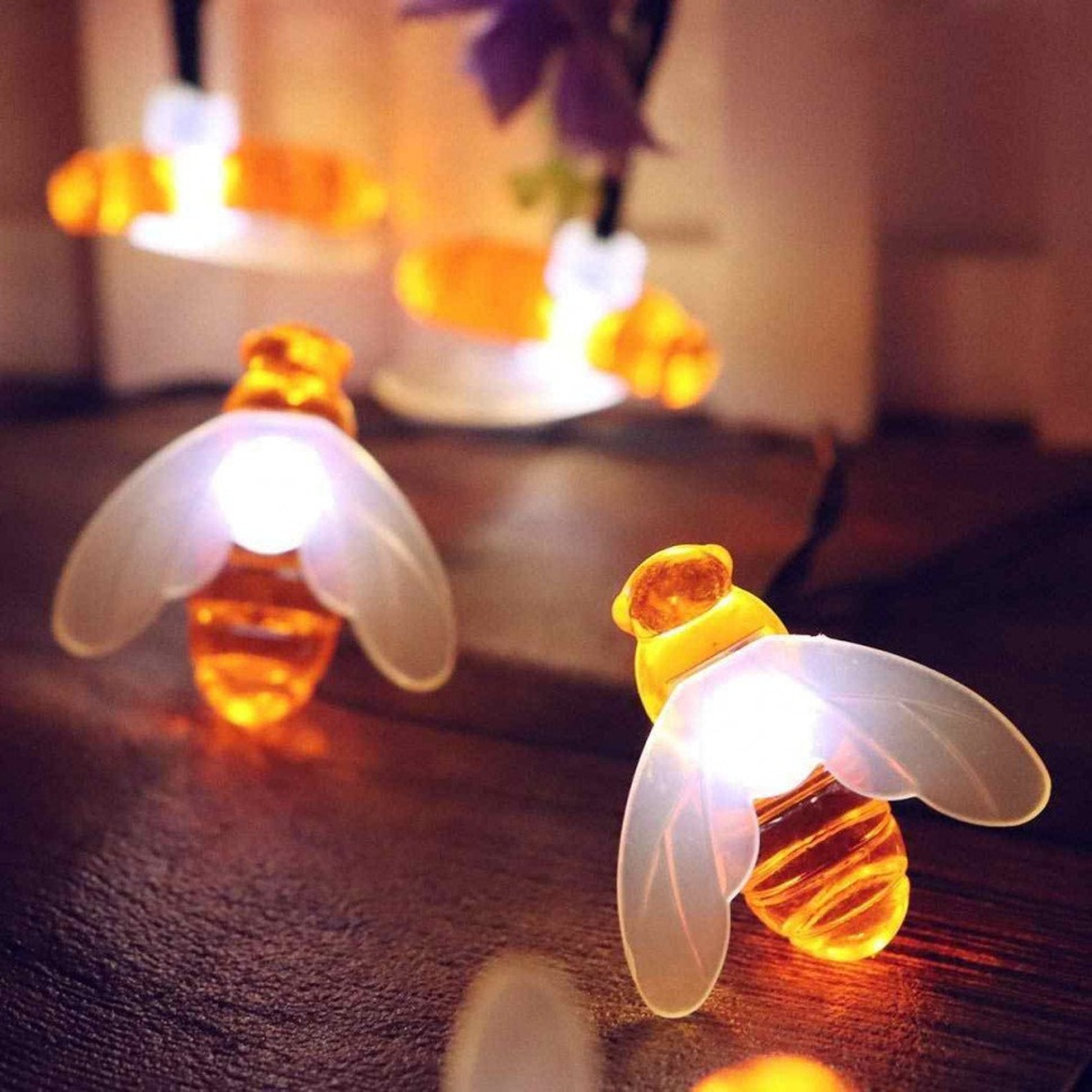 Honey Bee Solar Powered String Lights 3050 LED Outdoor Etsy