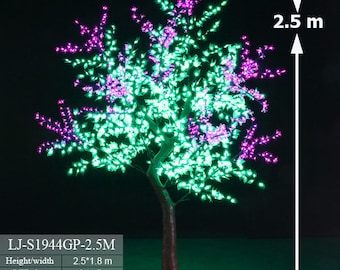 Outdoor LED Cherry Blossom Tree 1944LEDs with Artificial Natural Trunk 8.2ft/ 2.5 m