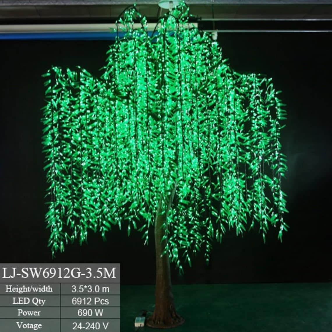LED Artificial Weeping Willow Tree Light Rainproof Lighting Etsy