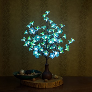 Tree Light Lamp , Lighting Tree Led White Blooming Peach  Night light