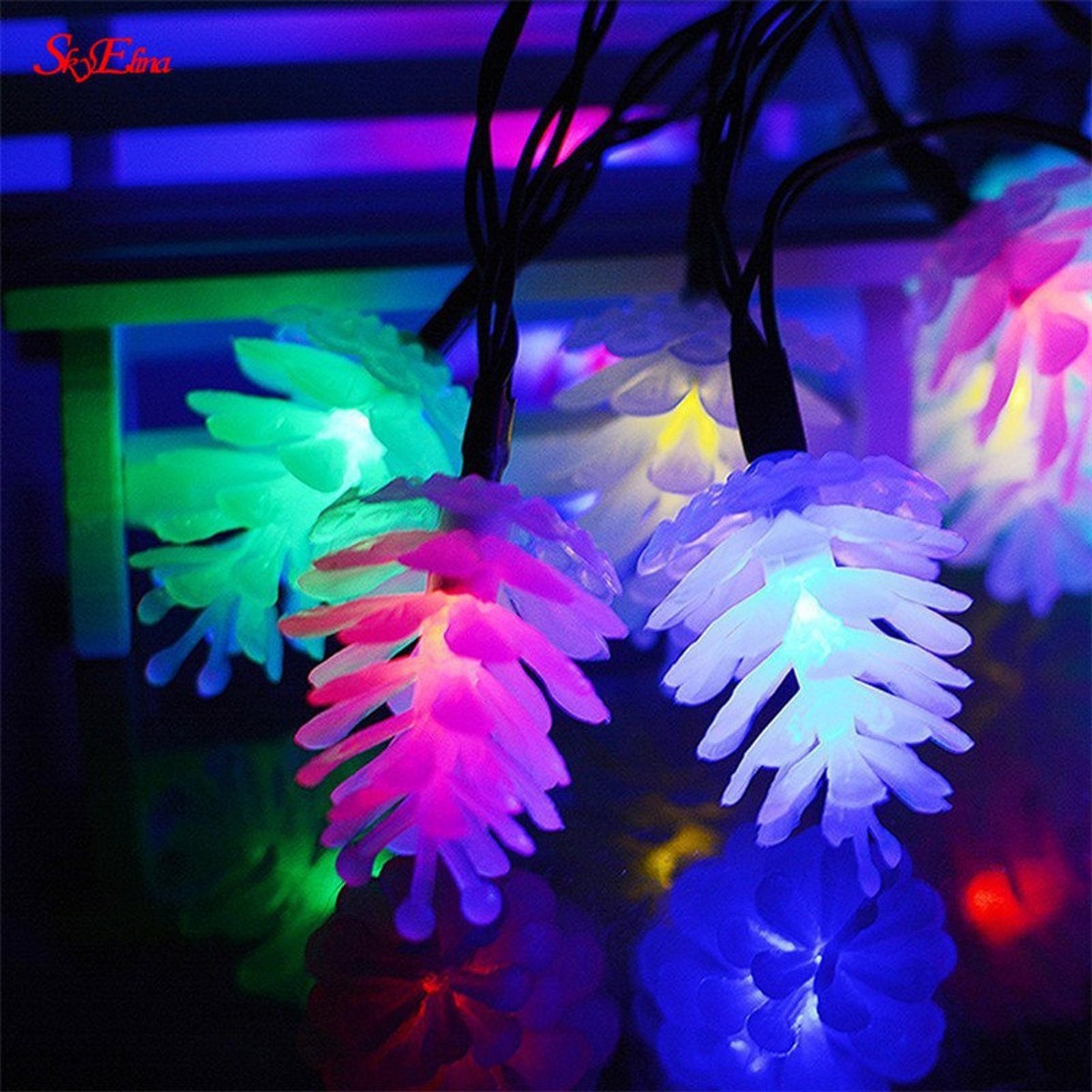 100 LED Colorful Pine Cones Lights String Fairy Lights Etsy