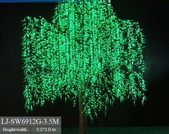 LED Artificial Weeping Willow Tree Light Rainproof Lighting Landscape Decoration Blue Green Pure White Warm White Purple Option