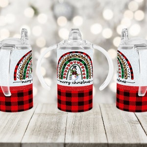 Sublimación recta de 12 oz Sippy Cup, Feliz Navidad, Muñeco de nieve, Lumberjack Plaid, Kids Cup, Baby Shower, Sippy Cup Wrap, Diseño de sublimación.