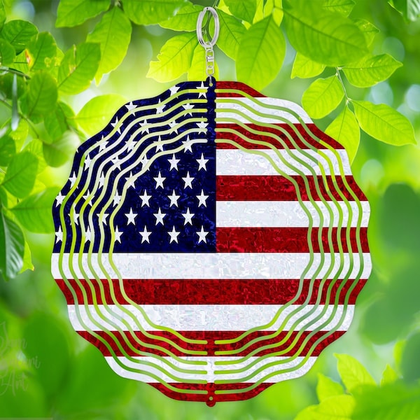 American Flag Wind Spinner Template, Wind Spinners for Outdoors/Gardens, 4th of July  Wind Spinner, USA Flag Sublimation, Digital Download.