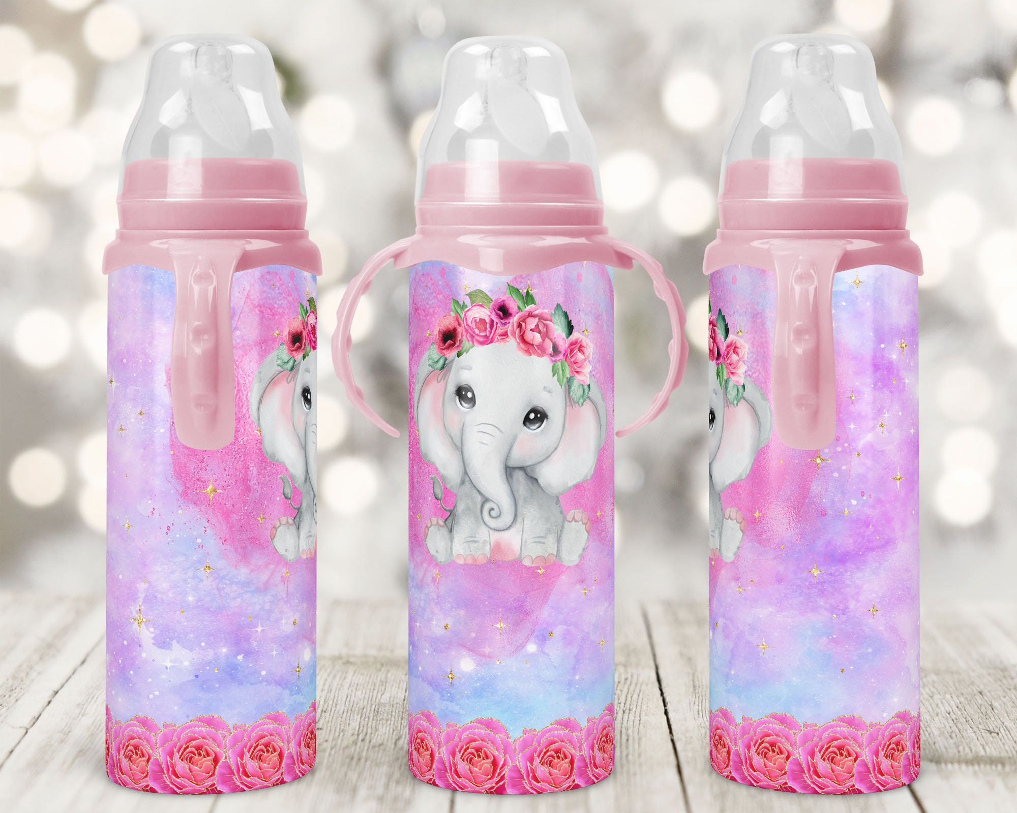 Cute Girly Waterproof Baby Bottle Labels Floral Design Name - Temu