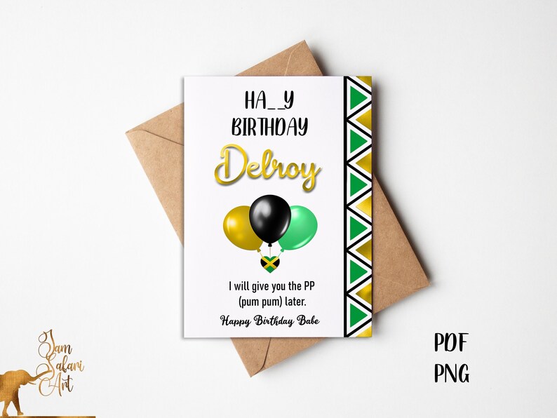 Jamaican Birthday Card Digital Card Jamaica Greetings Card Etsy