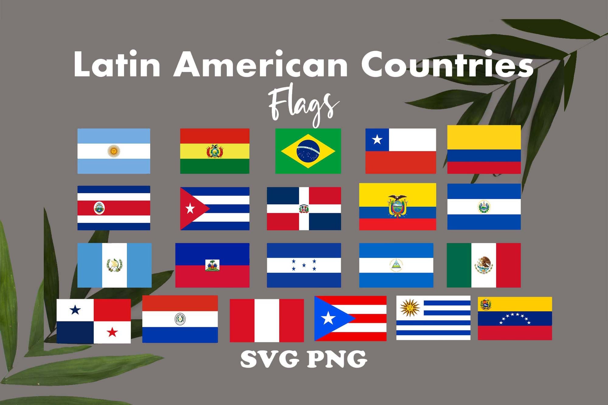 21 Latin American Countries Flags ClipartSouth America Etsy