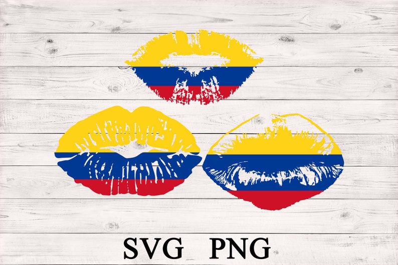 Colombia Flag Lips SVG ClipartKiss Love Colombian Besos Etsy